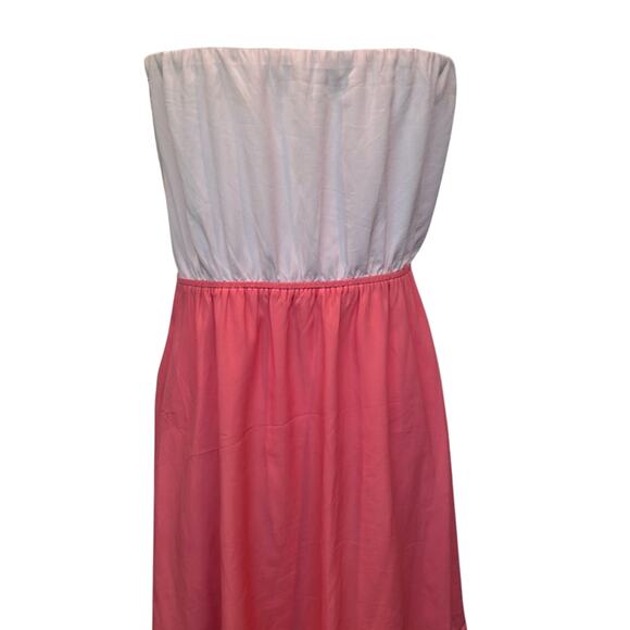 Express Size 12 Two-Tone Pink Ruffled Strapless Dress - Picture 5 of 10